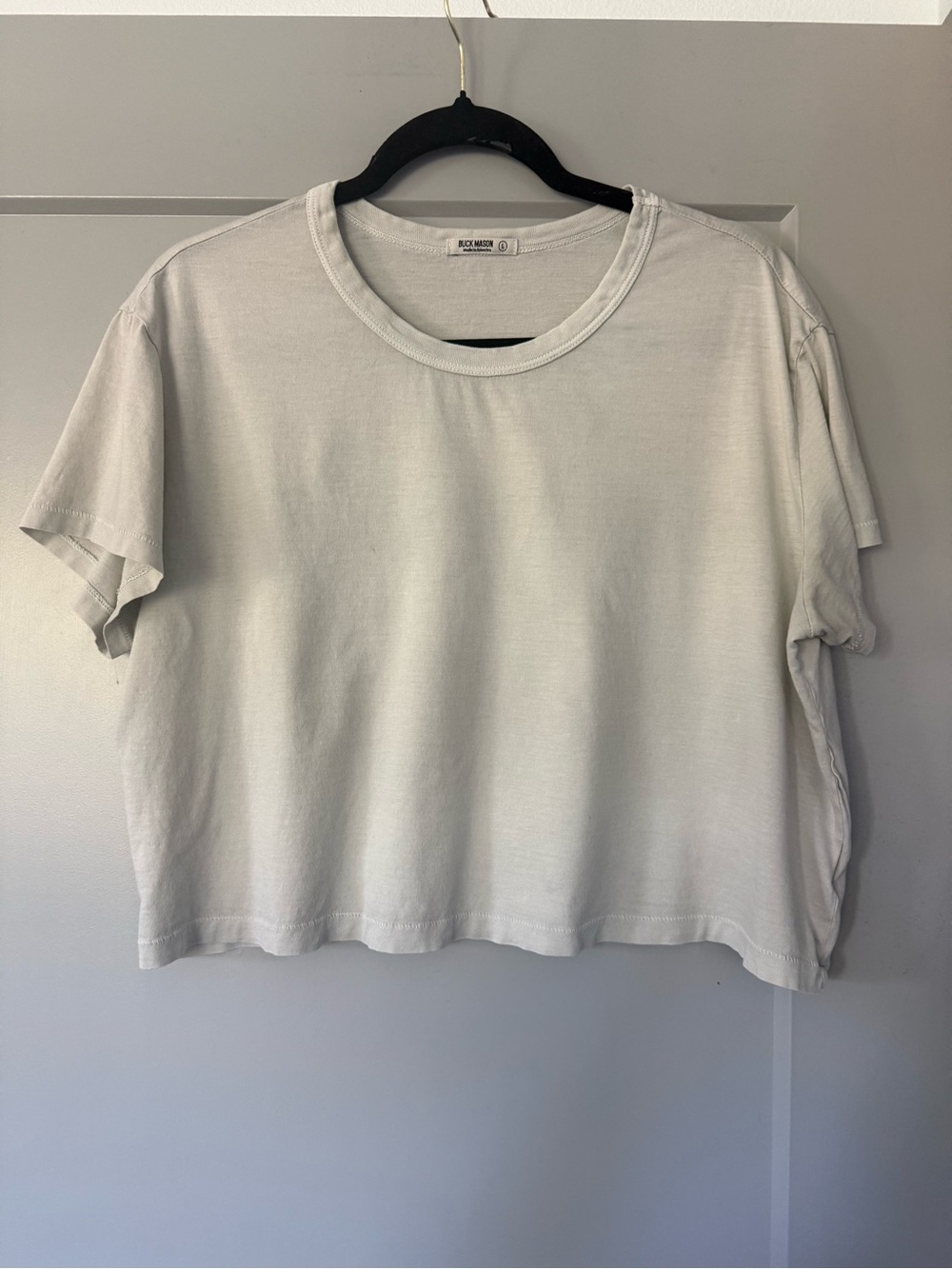 Buck Mason Supima Cotton Women's Tshirt Boxy Cropped Tee Size Large